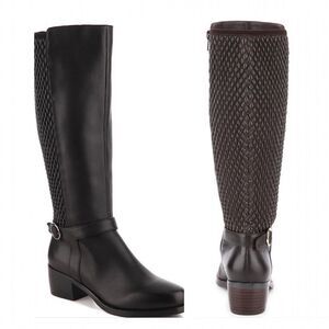 VANELI The Valyn Riding Boot Leather Textured Stretch Back Zipper PRISTINE 9.5